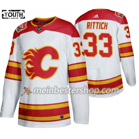 Calgary Flames David Rittich 33 Adidas 2019 Heritage Classic Weiß Trikot Authentic - Kinder